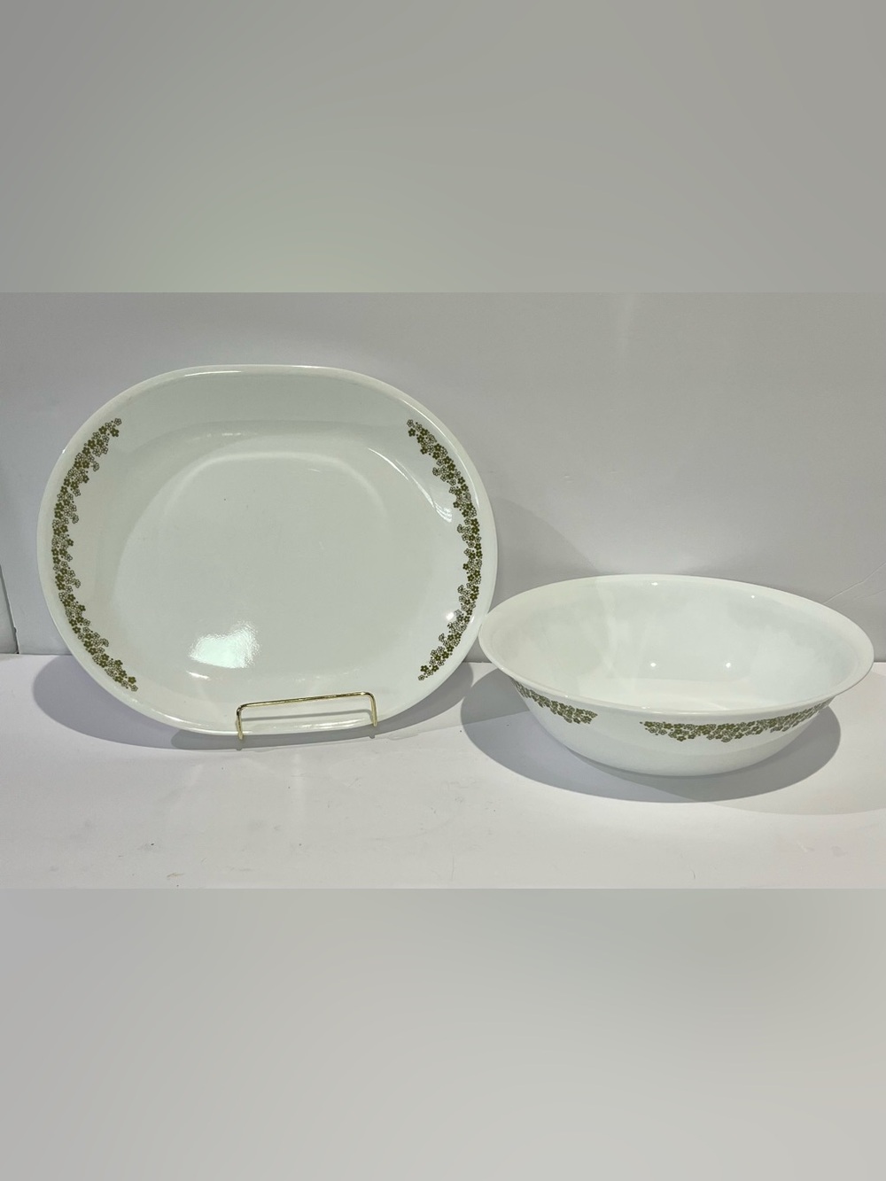 Vintage Corelle Spring Blossom/Crazy Daisy Serving Platter and Vegetable Bowl